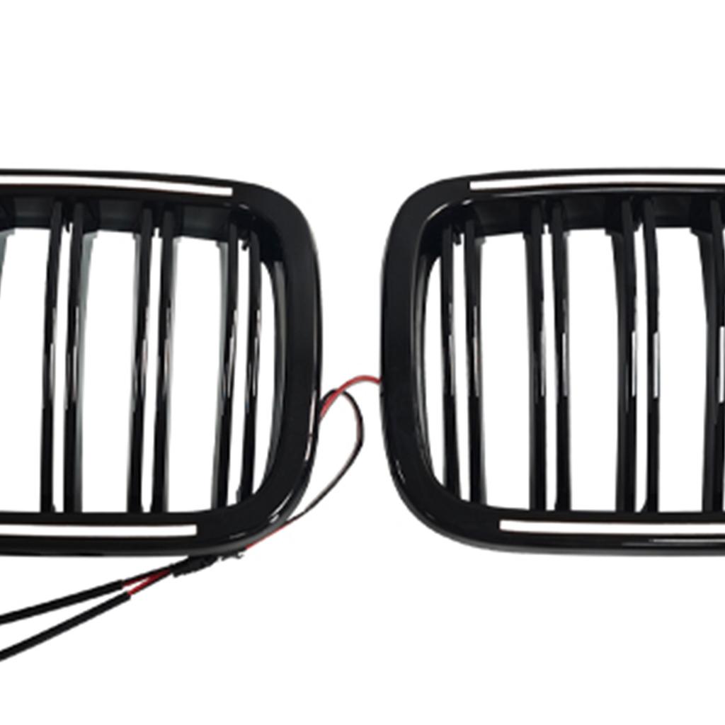 Black Front Bumper Kidney Grill Grille Fit X3 F25 2011-2014 Dual Line