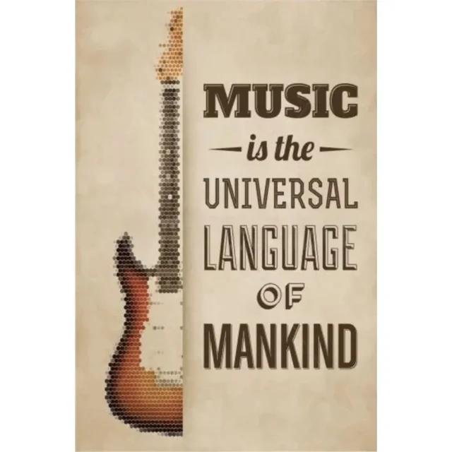 Vintage Rock Music Guitar Metal Wall Sign  Man Cave Gym Pool Bar Bathroom Yard Garage Decor  x in Tin Sign
