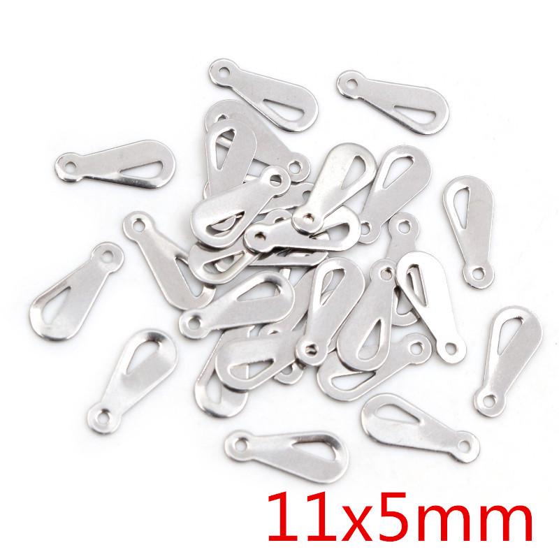 100 pcs Stainless Steel Tail Chain Tags for DIY Jewelry, 10-20g Pendant Accessories