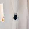 Grøn Julegardinholder Juletræsdesign Fløjlsgardinholder Juleudsmykning