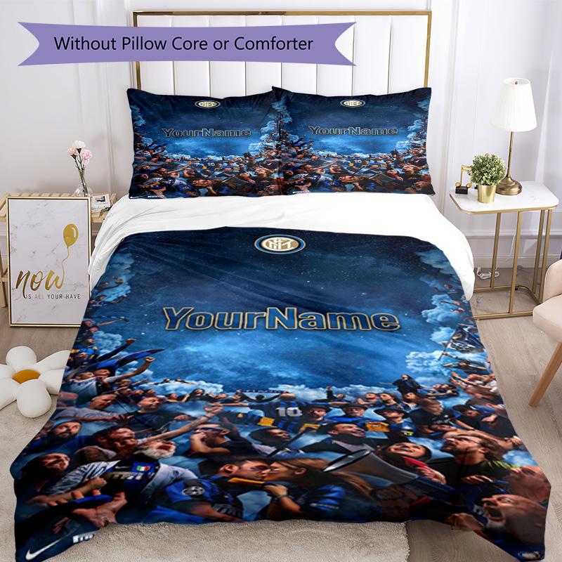 Inter Milan Customize your name Bedding Set Breathable Duvet Cover with Pillowcases Home Decoration Birthday Gift