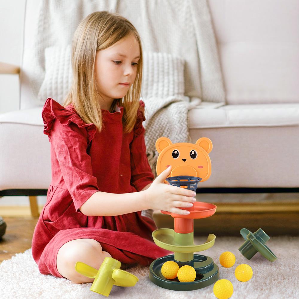 New Baby Toys Rolling Ball Pile Tower Early Educational Toy For Babies Rotating Track Educational Baby Gift Stacking Toy ForChildren