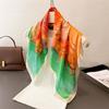 Elegant Oil Painting Print Silk Head Scarf Women Square Hijab Soft Neck Tie Female Fashion Decorate Silk Headscarf Kerchief