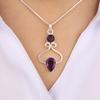 Afrikanischer Amethyst Edelstein Gestempeltes 925er Silber Handgefertigter Schmuck Hübscher Anhänger 1,60" Für Jahrestag Geschenk PP-13-10