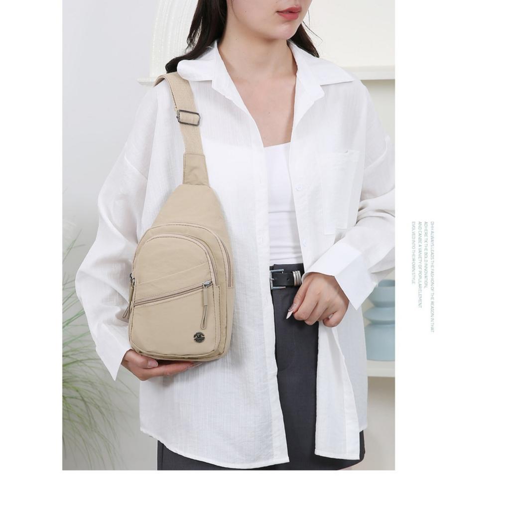 Ladies' Chest Bag, Adjustable Shoulder Straps, Multiple Compartments and Zipper Closure, Durable Material, Suitable for Daily Use, Travel, and Work