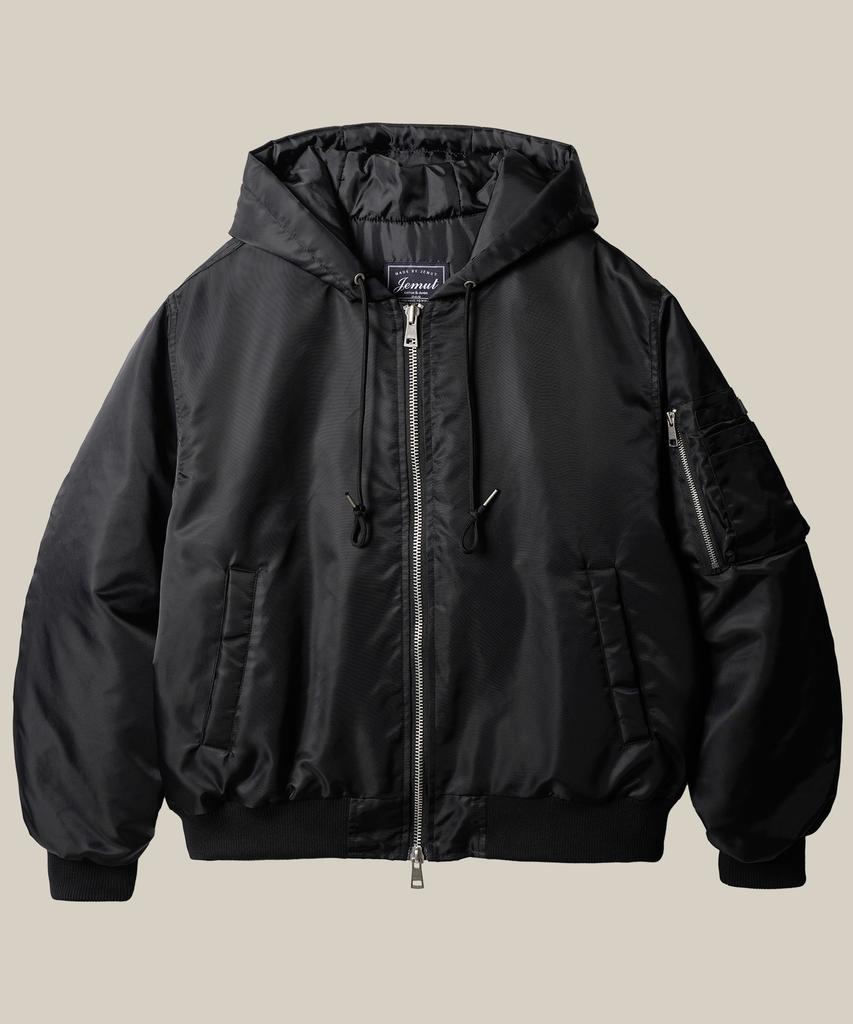 Jemut Flight Hoodie Bomber Jacket Black Mmot2669