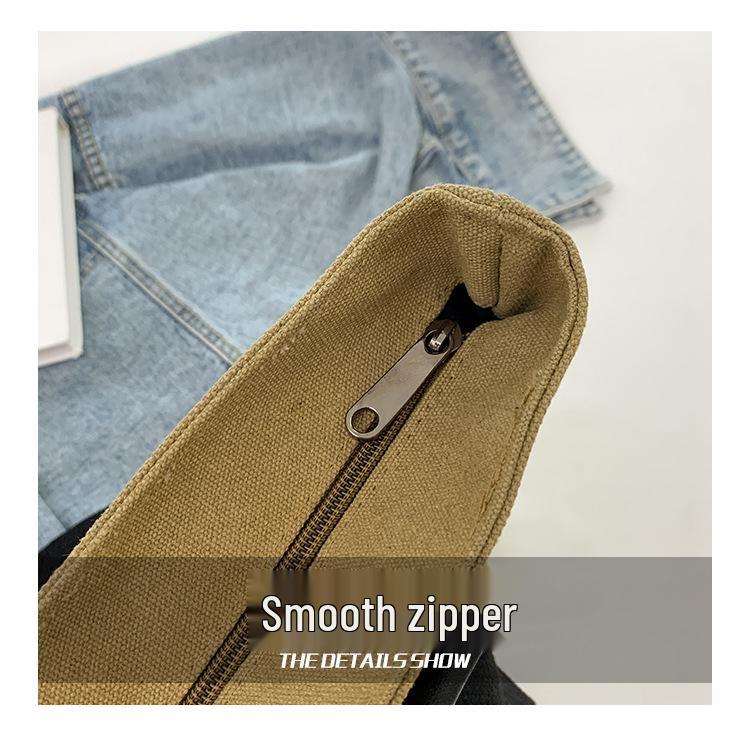 Japanese Style Canvas Tote: Versatile, Fashionable Shoulder Bag for College, Campus & Commuting