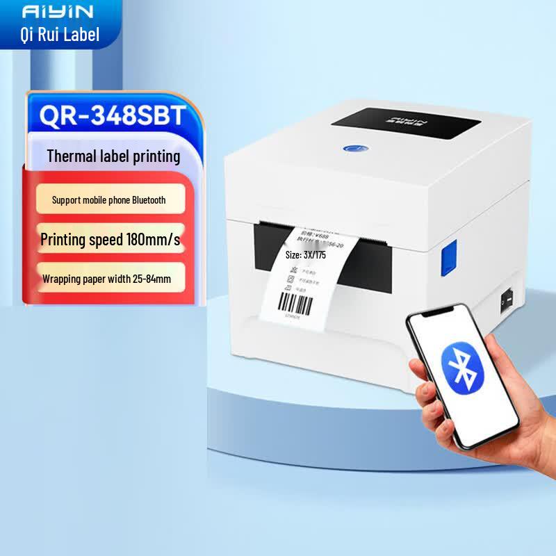 

QIRUI QR-348SBT Bluetooth Thermal Label Printer CN plug (adapter included)