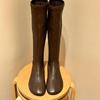 French Retro Round Head Sleeve Autumn and Winter New Flat Bottomed Knight Boots for Women