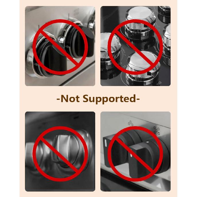 Stove Knob Covers - 5 Pack Heat Resistant Gas Stove Knob Covers with Child Proof Lock & Strong Adhesive, Oil-Proof Oven Knob Covers with