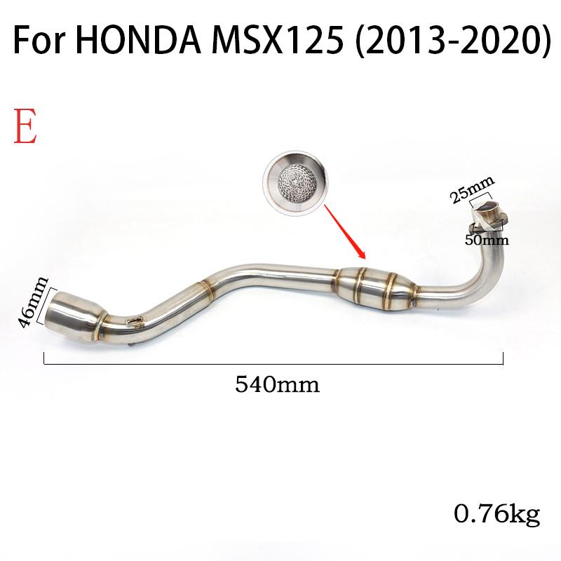 For HONDA MSX125 MSX125SF 2012-2020 Upgrade Motorcycle Exhaust Systems Header Front Link Tube Connect Middle Pipe