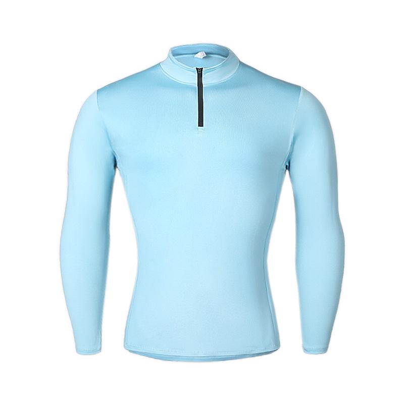 Men's Stand Collar Zipper Long Sleeve Fitness Top - Autumn/Winter Running & Sports