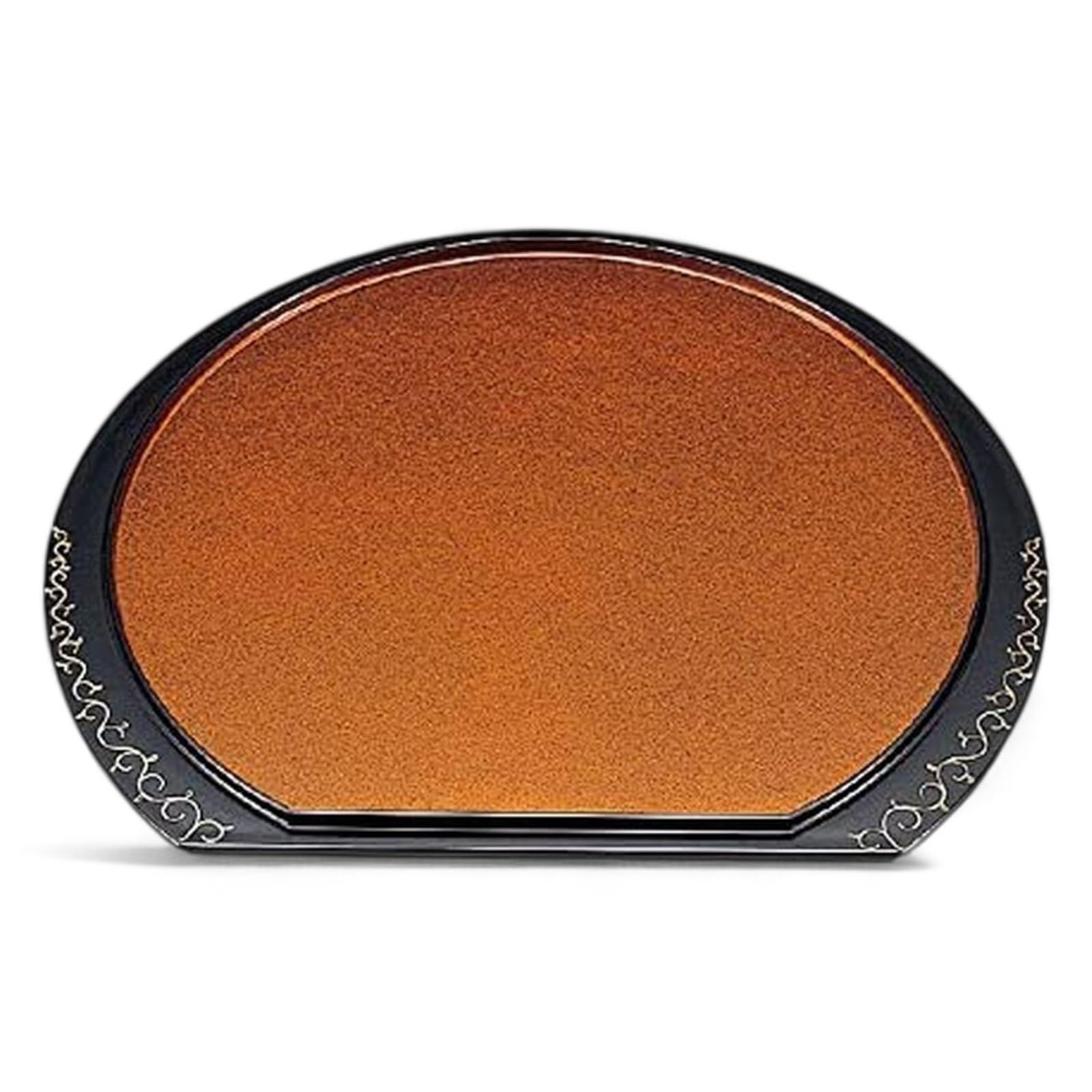 

Tray with Arabesque Pattern and Black Wood Lacquerware Made in Japan J-kitchens 3-Shaku Half-Moon Double-Sided (Tray) Pear-Glazed Grain, 39cm, (ABS