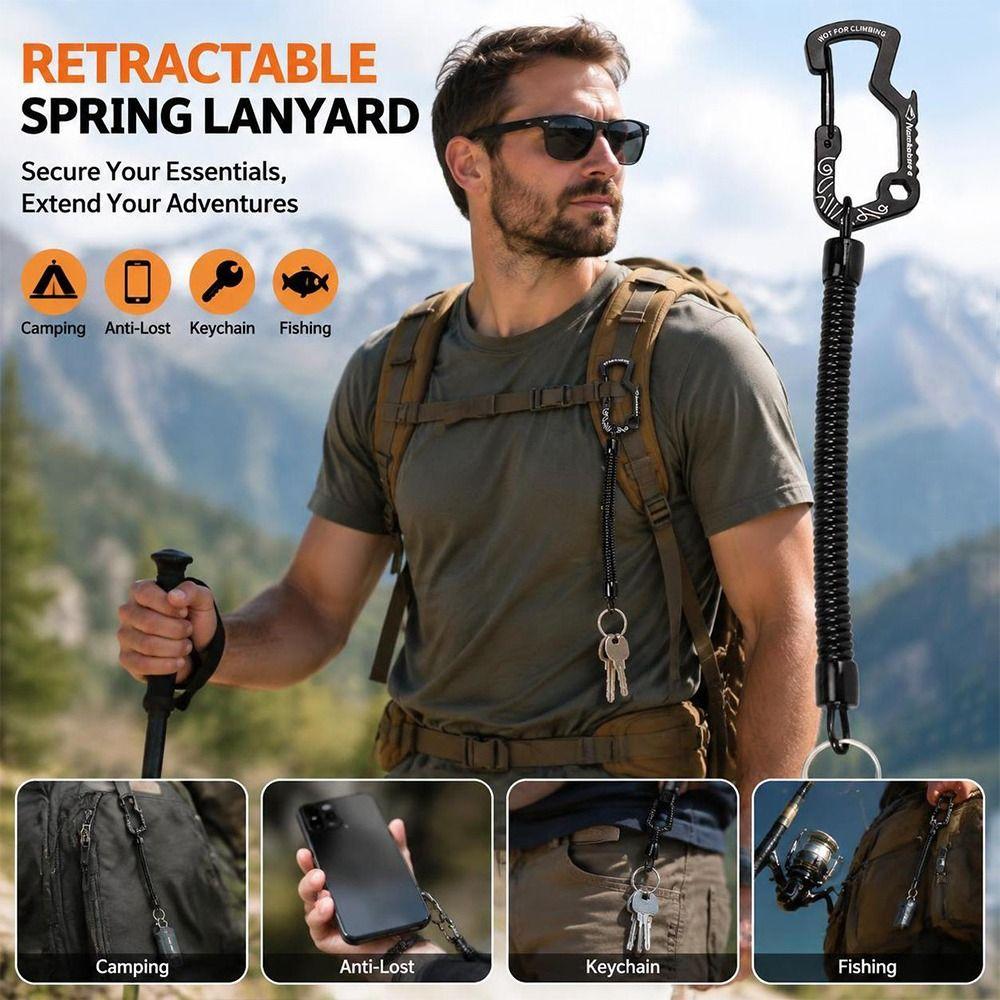 1/2/5pcs Multi functional Security Gear Tool Hiking Camping Phone Keychain  for Camping Hiking