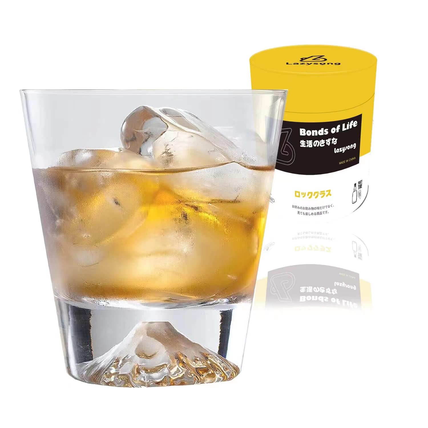 Lazysong Fuji Glass Whiskey Rocks Brandy Tumbler Glass Day Gift Clear Dream 256ml Mt. Father s