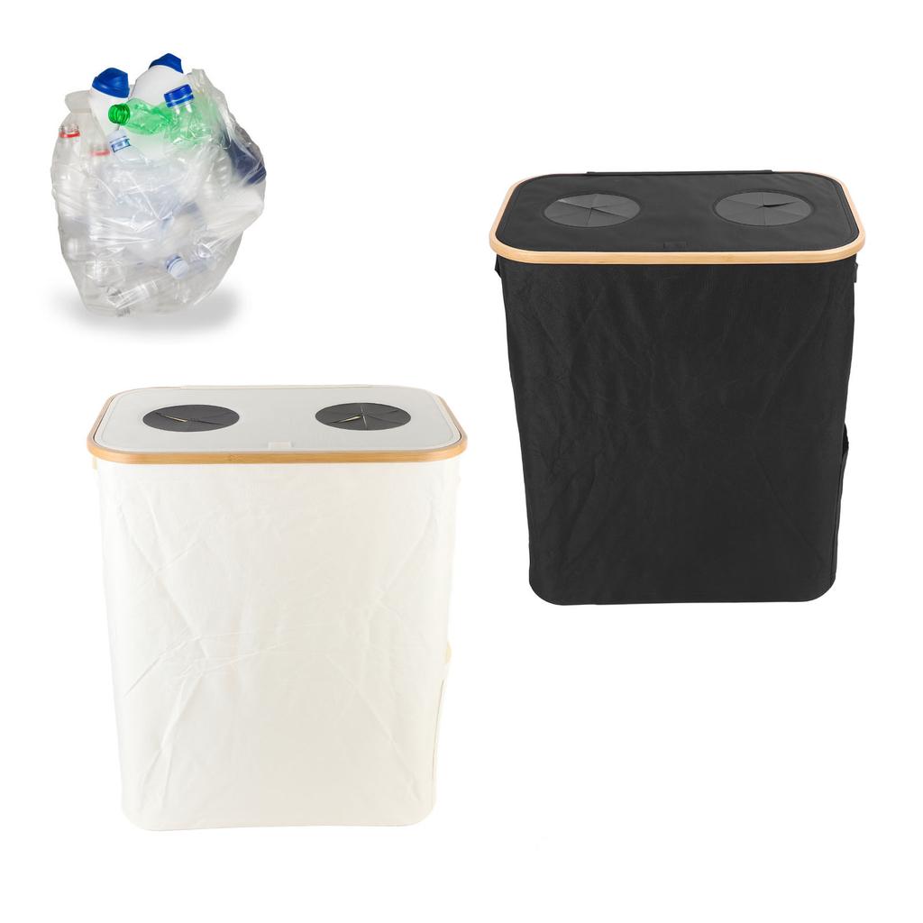 Recycling Bin Storage Reusable Double Inner Bag Foldable Recycling Storage Collection Container with