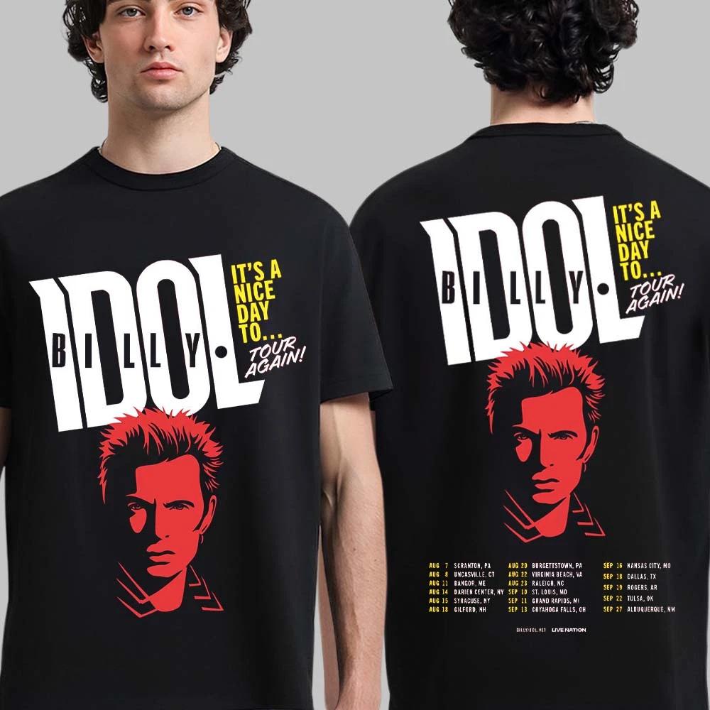 

Billy Idol 2026 North American Summer Tour It s A Nice Day To Tour Again T-shirt Casual T-shirt Male and Female Fans T-shir... S разноцветный