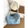 Early spring new large-capacity denim shoulder bag fashionable and old retro striped underarm bag versatile hobo bag