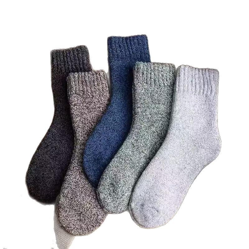 Ανδρικές Χειμερινές Μέχρι Μέση Κνήμης Πυκνές Ζεστές Κάλτσες Ριμπ Κασμίρ με Φλις Επένδυση