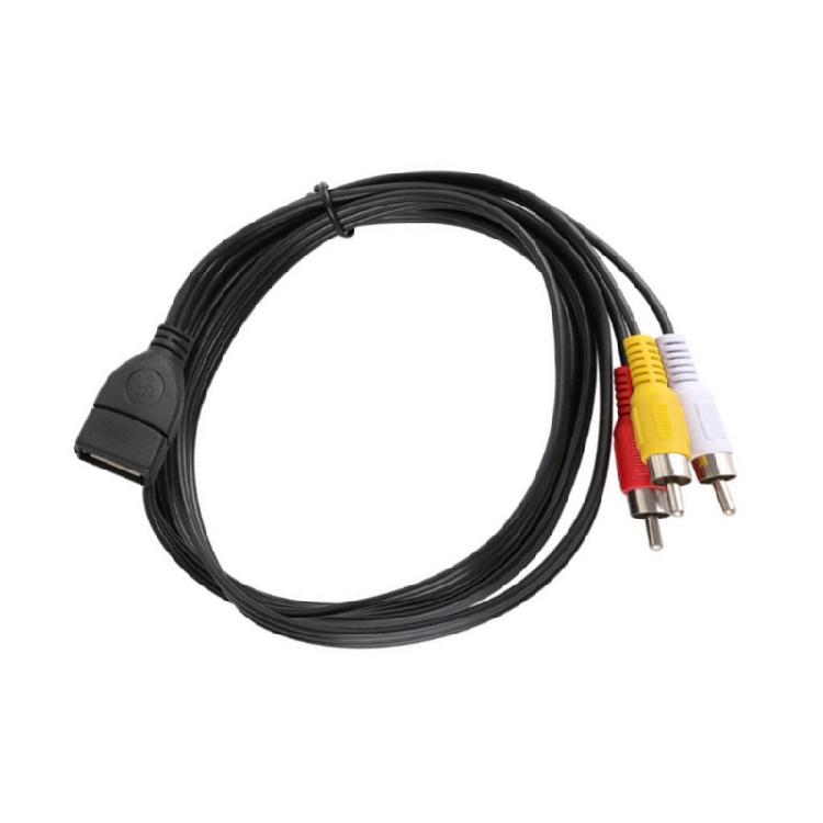 Flexible 150CM USB To 3RCA AV Adapter Cable For HDTV PC And Home Entertainment Systems