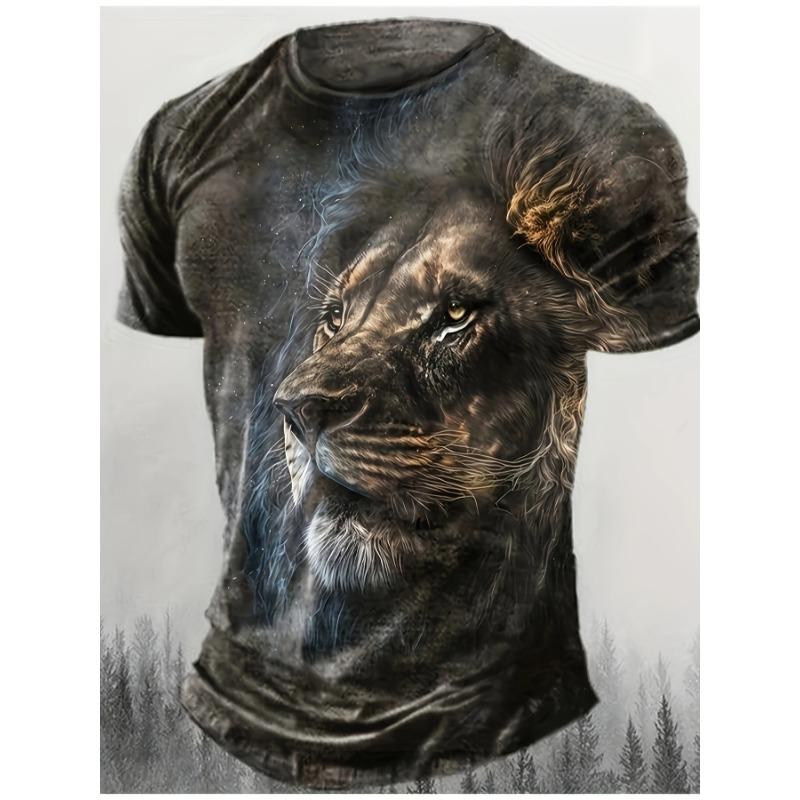 Summer Men s T-shirt Digital Printing T-shirt Pattern Printing Round Neck Pattern 3D Printing Outdoor Street Short Sleeved Printing Sports and Leisure 5XL