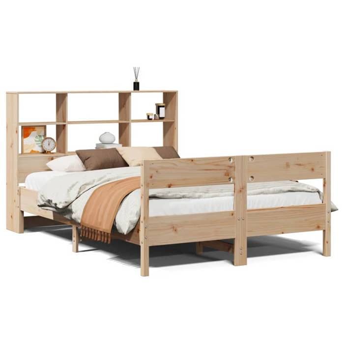 VidaXL Lit bibliothèque sans matelas 150x200 cm bois massif de pin 3322984