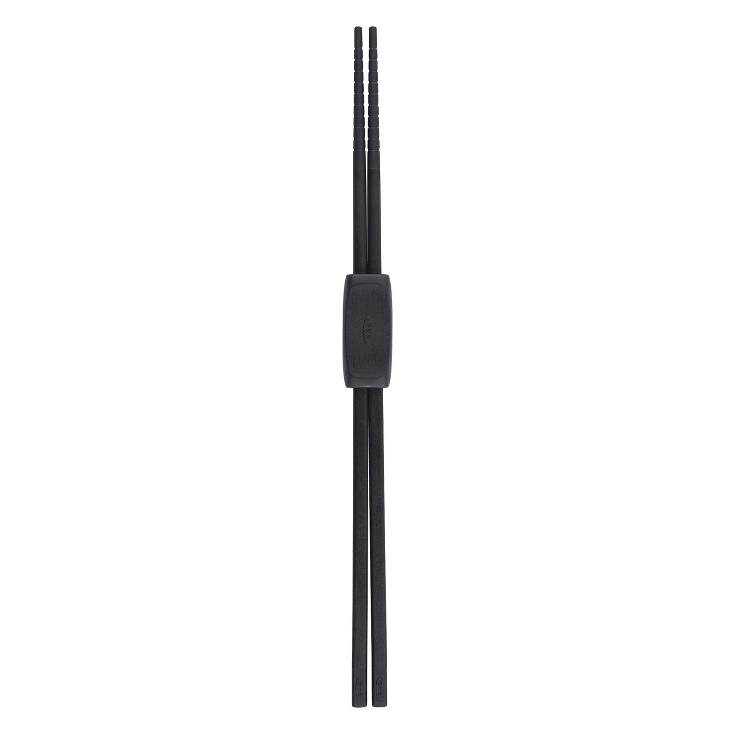 OXO Silicone Cooking Heat for Serving and Dishwasher Black Chopsticks, 29cm, Resistant, Non-Slip, Frying, Safe, чёрный