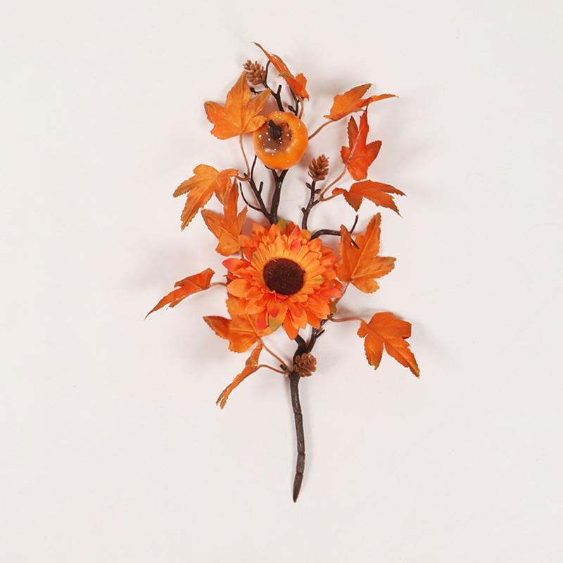 Thanksgiving Autumn Maple Leaf Decoration Accessories Halloween Pumpkin Pine Cone Decor Props Simulation Leaf Cuttings