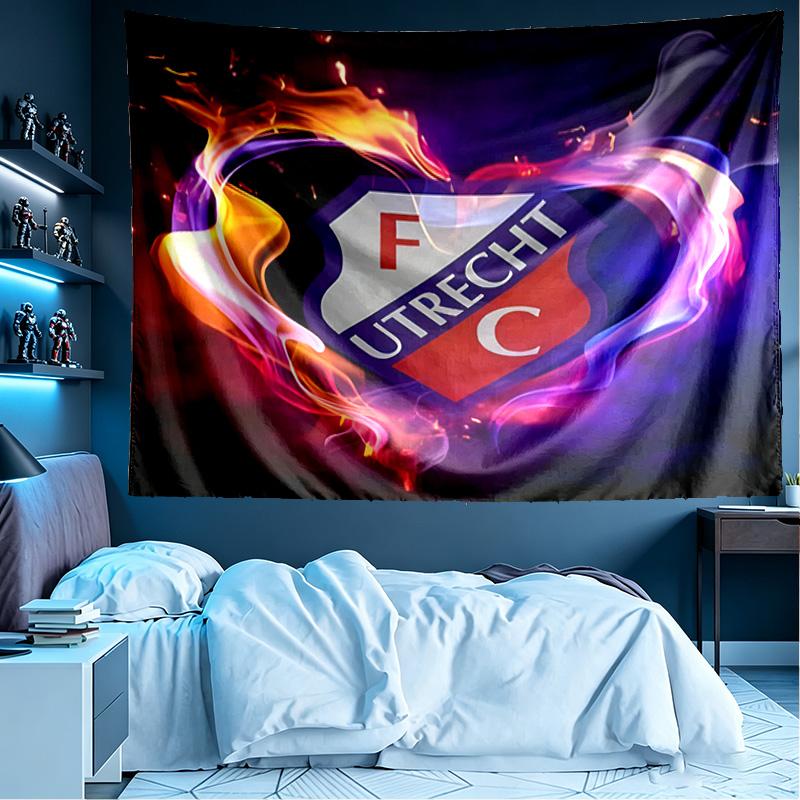 FC Utrecht Print Tapestry, Lightweight Wall Hanging, for Bedroom, Dorm, Living Room, Home Art Decor, Birthday Christmas Gift for Friends