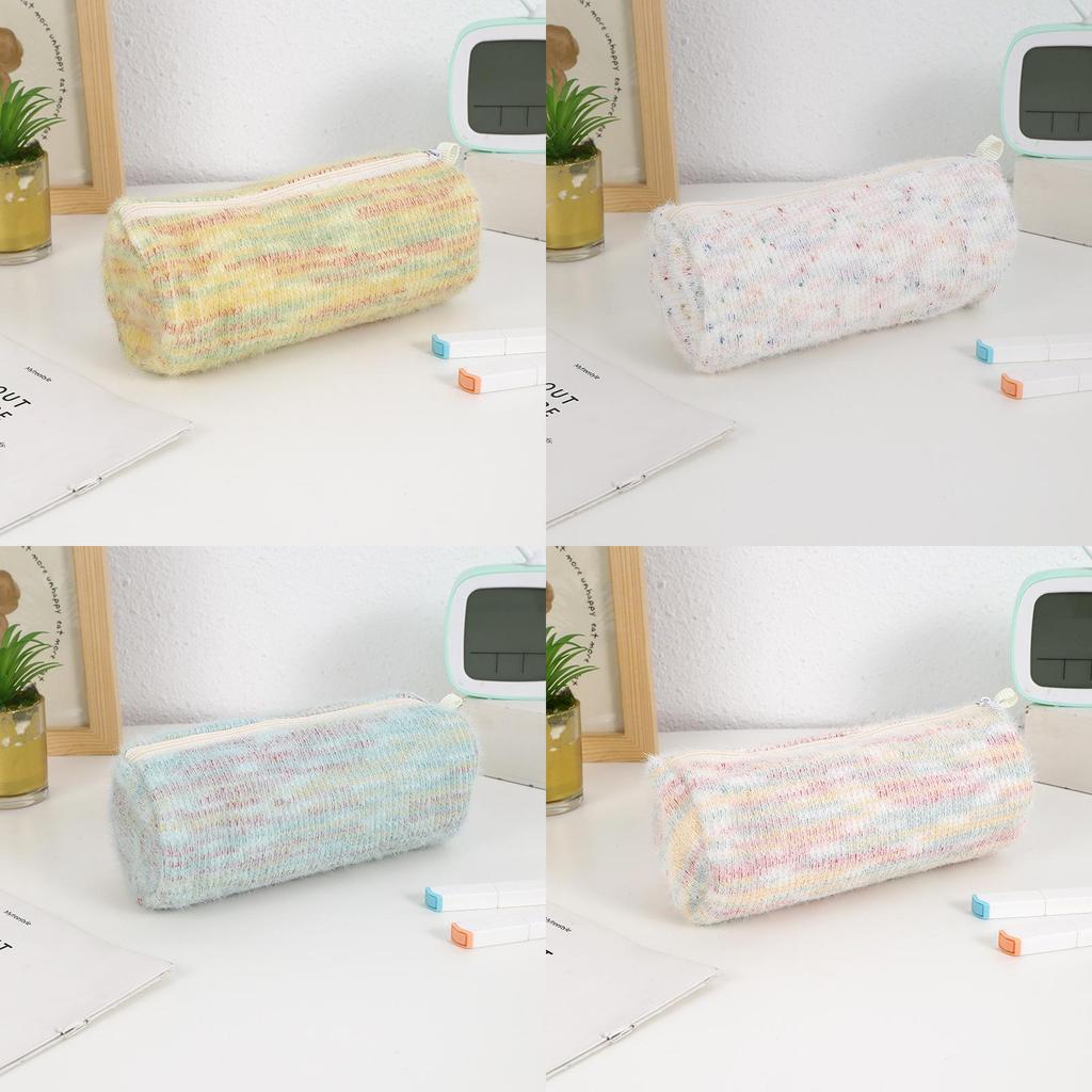 Plush Cartoon Pen Case With Large Capacity For Girls Stationery Storage