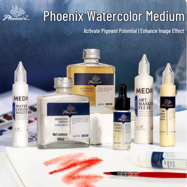 Phoenix White Abdeckflüssigkeit: Ochsen Galle & Gummi Arabic Aquarellmedium