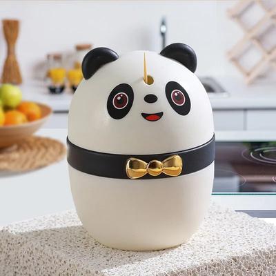 Panda Zahnstocherbox: Cartoon Automatischer Zahnstocherspender Niedliche Dekoration Neuheit Küche Haus Aufbewahrungsbox