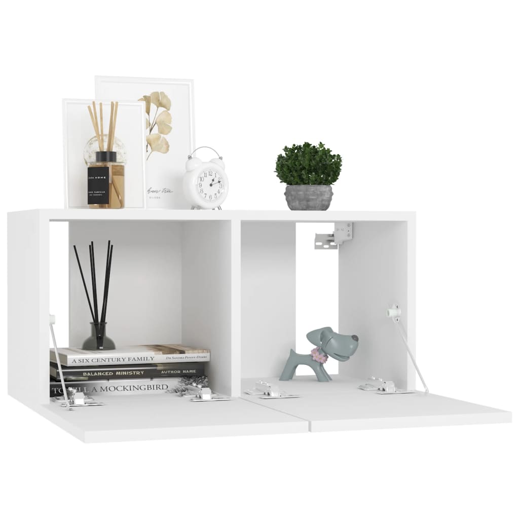 Vidaxl Szafki Tv, 4 Szt., Białe, 60X30X30 Cm, Materiał Drewnopochodny