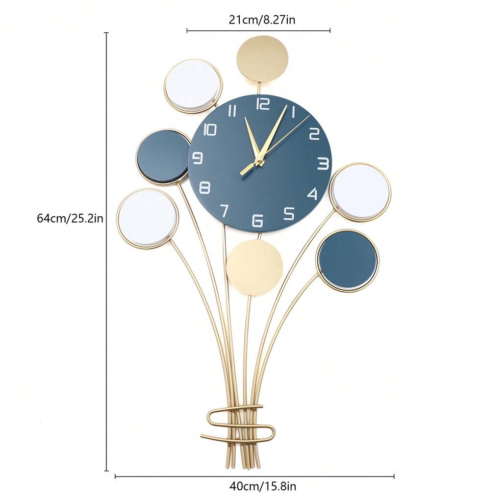 Large Wall Clock Without Drilling Battery Operated Silent, Hot Air Balloon Decor, Simple Clock