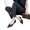 Versatile Doudou shoes single shoes women's 2025 autumn new pointed head shallow mouth flat bottom Korean version black work women's shoes