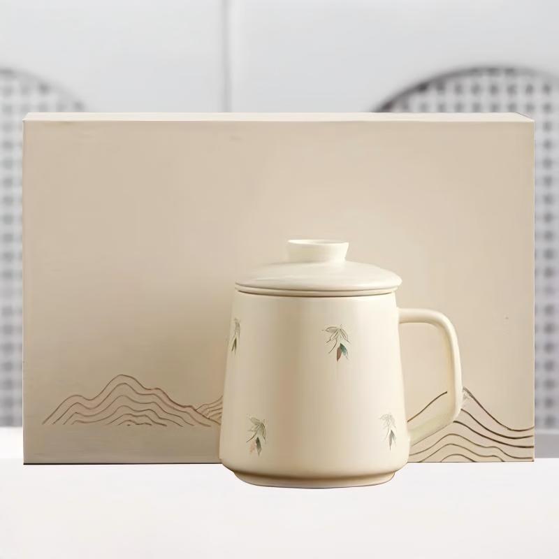 Ceramic Tea Infuser Mug with Handle and Filter