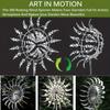 1pc Iron Windmills Sculpture - 3D Kinetic Windmill with Intricate Metal Leaf Design, Perfect for Outdoor Garden Yard Art & Windcatcher Decoration