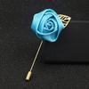 Elegant Rose Corsage Brooch Red Blossom Flower Pin with Long Needle Clasp for Women Men Versatile Lapel Accessory for Jacket Dress Suit