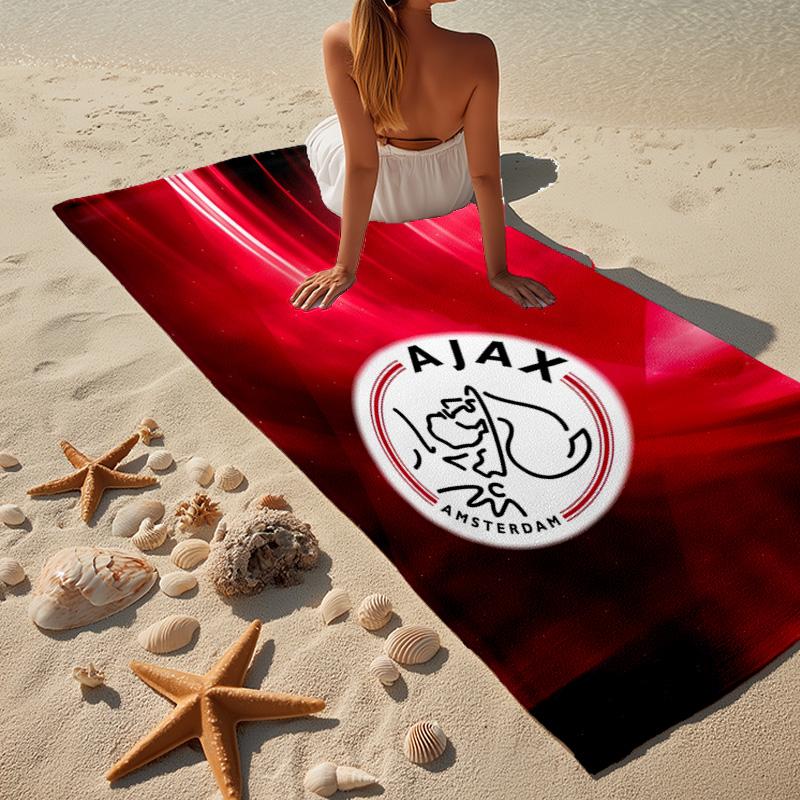 1 Stück Ajax Amsterdam Wappen Strandtuch - Weiche, Saugfähige Mikrofaser, Leicht, Ideal für den Strand, Partys, Reisen, Camping Fan-Geschenke