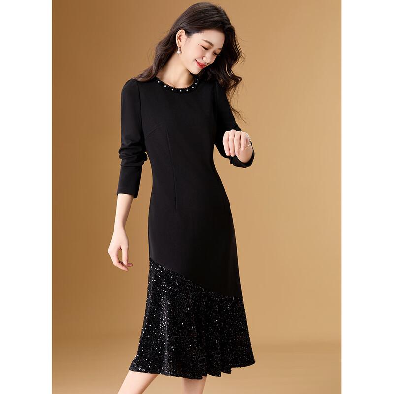Elegant Sequin & Beaded Long Dress