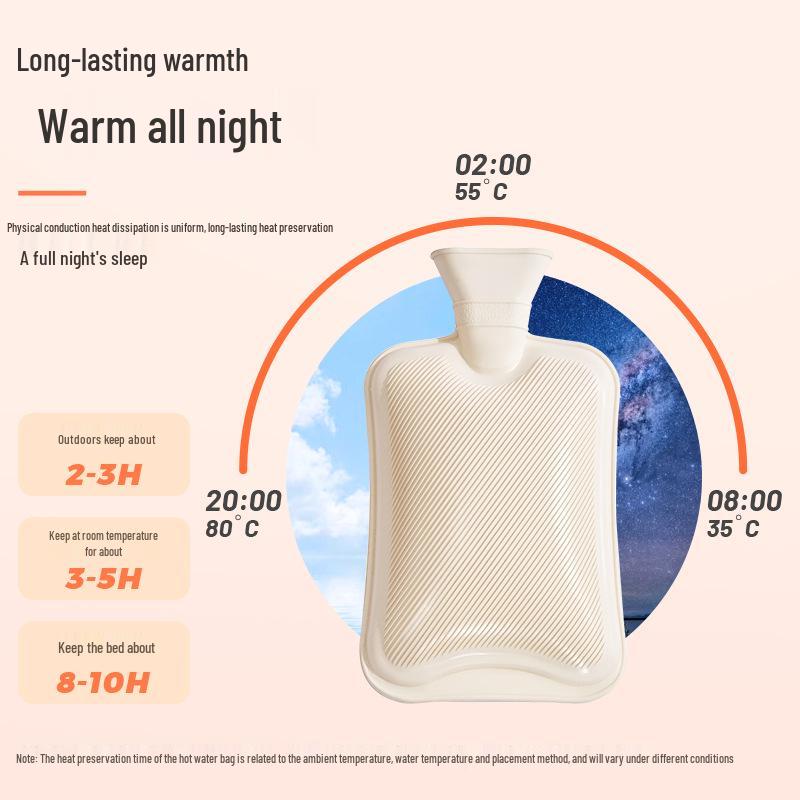 Cartoon Rabbit Flannel Hot Water Bottle with Plush Hand Warmer – Ideal for Students