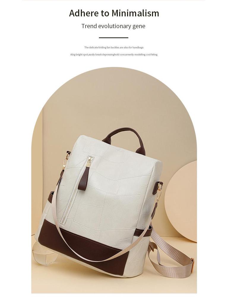 Rucsac Retro de Mare Capacitate pentru Femei, Modă Nouă 2024, Geantă Versatilă Casual și Simplă de Umăr