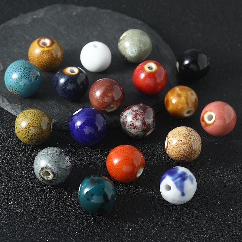 16mm Retro Ceramic Beads for DIY Bracelets & Necklaces