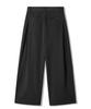 TRILLION Double Inverted Tuck Wide Pants [Black]