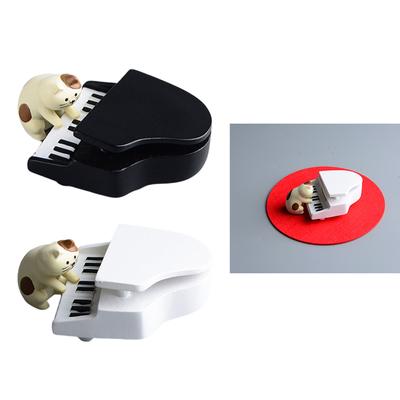 Miniature Cats Pianist Sculptures Ornaments Set Cats and Piano Figurines for Living Room and Office Desktop Decoration