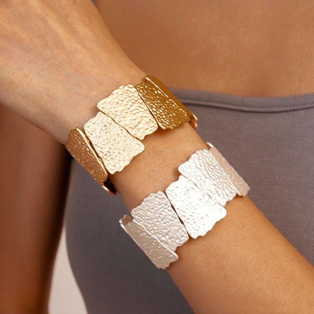 Europe American Style Metal Cuff Bangles Flower Exaggerated Bracelet Chunky Bracelet  Gift