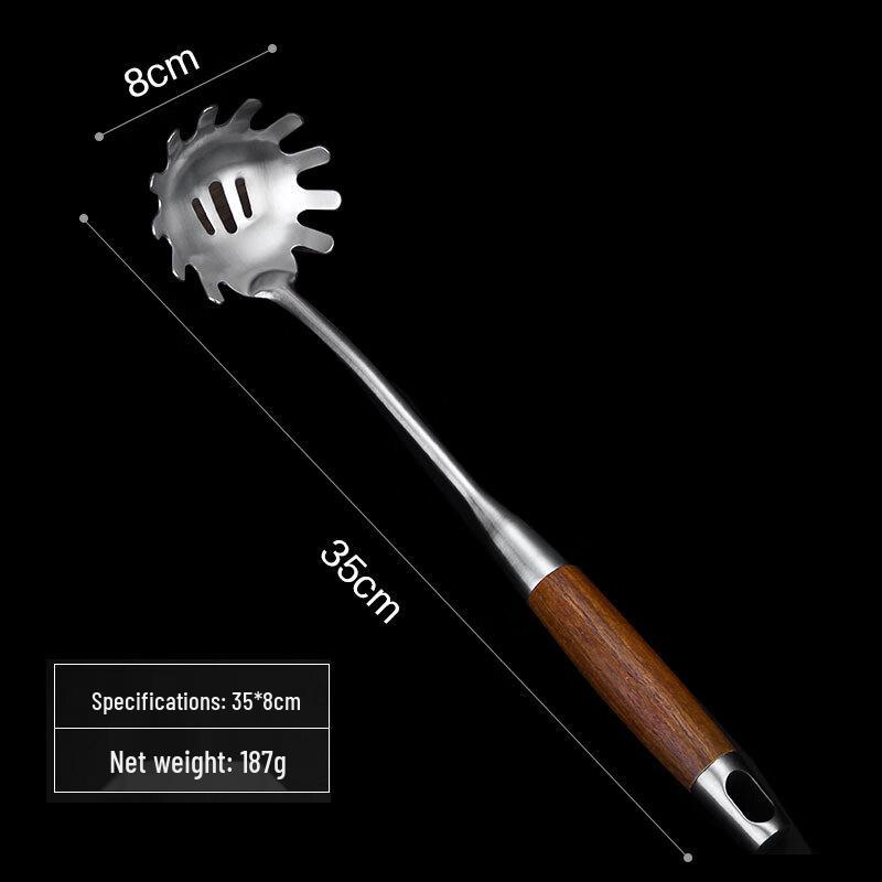 Home Helper 7-Piece 304 Stainless Steel Cooking Utensil Set with Rosewood Handles