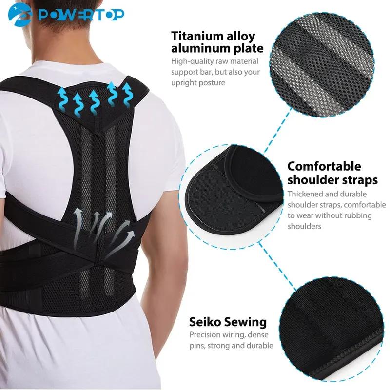 Reinforced Belt Lumbar Column Posture Corrector Vest Adjustable Back Support Strap Shoulder Spine Brace Neck Stretcher Trainer