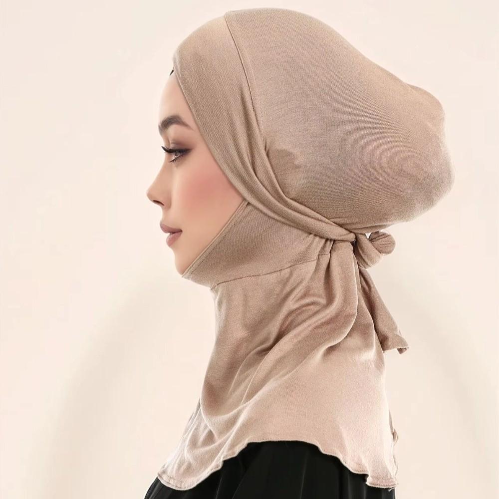 Jersey Full Cover Head Wraps Full Coverage Hijab Undercap Convenient Hijab Cap Women