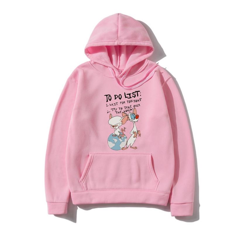 

cotton SweatSweatshir Unisex summer fashion Hoodie euro Autumn NEW PINKY AND THE BRAIN Sweatshir CARTOON USA Autumn EM1
